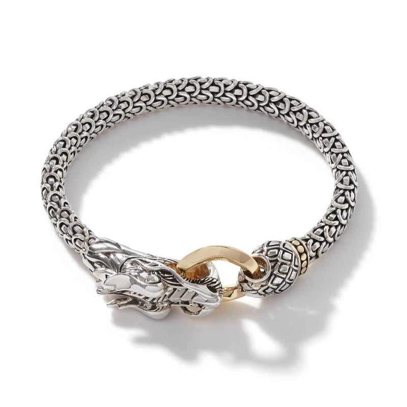 John Hardy 18k Yellow Gold and Sterling Silver Naga Bracelet