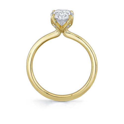 Sylvie 14k Yellow Gold High Polish Solitaire Engagement Ring Setting with Tulip Head