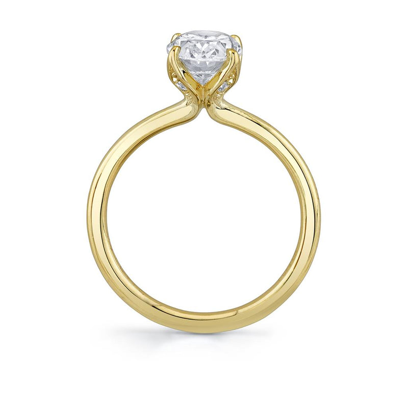 Sylvie 14k Yellow Gold High Polish Solitaire Engagement Ring Setting with Tulip Head