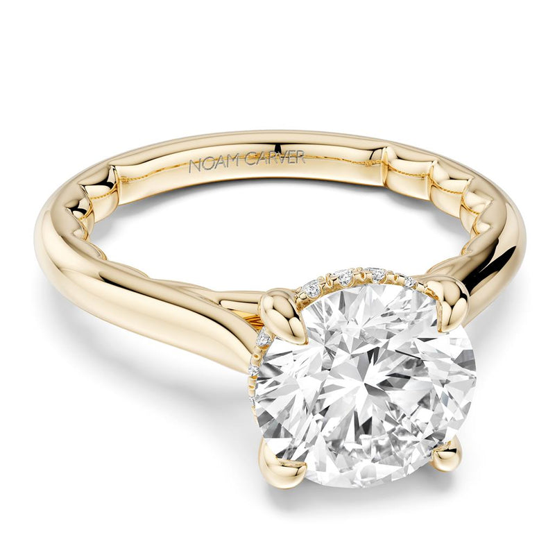 Noam Carver 14k Yellow Gold Luna Collection Cathedral Engagement Ring Setting