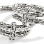 John Hardy Sterling Silver Diamond Spear Hoop Earrings