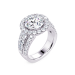 Davis Classics 14k White Gold Shadow Halo Design Semi-Mount