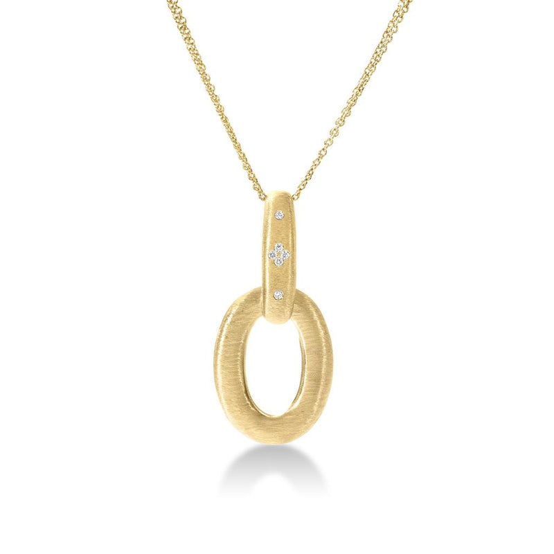 Roberto Coin 18k Yellow Gold Duchessa Oval Diamond Drop Pendant Necklace