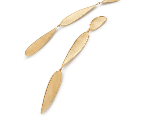 Marco Bicego 18k Yellow Gold Twist Petal Double Drop Earrings