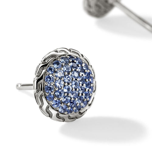 John Hardy Sterling Silver Essential Pavé Sapphire Stud Earring