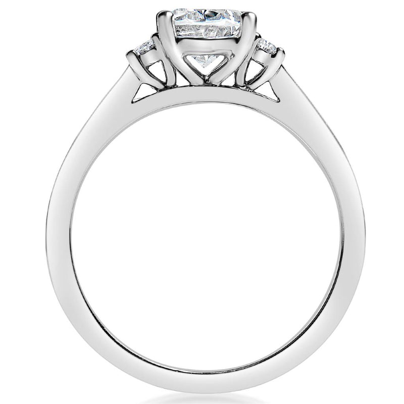 Davis Classics Three Stone Diamond Engagement Ring Setting in 14k White Gold