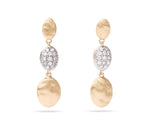 Marco Bicego 18k Yellow and White Gold Siviglia Collection Triple Drop Diamond Bead Earrings