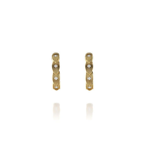Noam Carver 14k Yellow Gold Rae Collection Diamond Hoop Earrings
