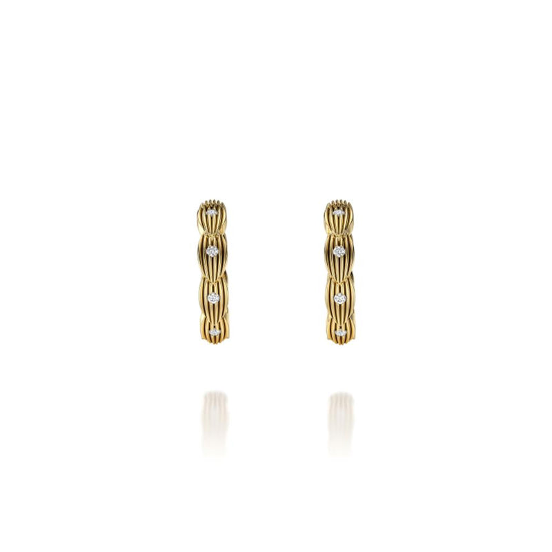 Noam Carver 14k Yellow Gold Rae Collection Diamond Hoop Earrings