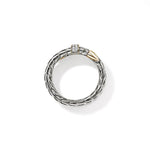 John Hardy Sterling Silver and 14k Yellow Gold Spear Triple Tier Diamond Ring