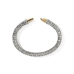 John Hardy Sterling Silver and 14k Yellow Gold Spear 50 Flex Diamond Cuff