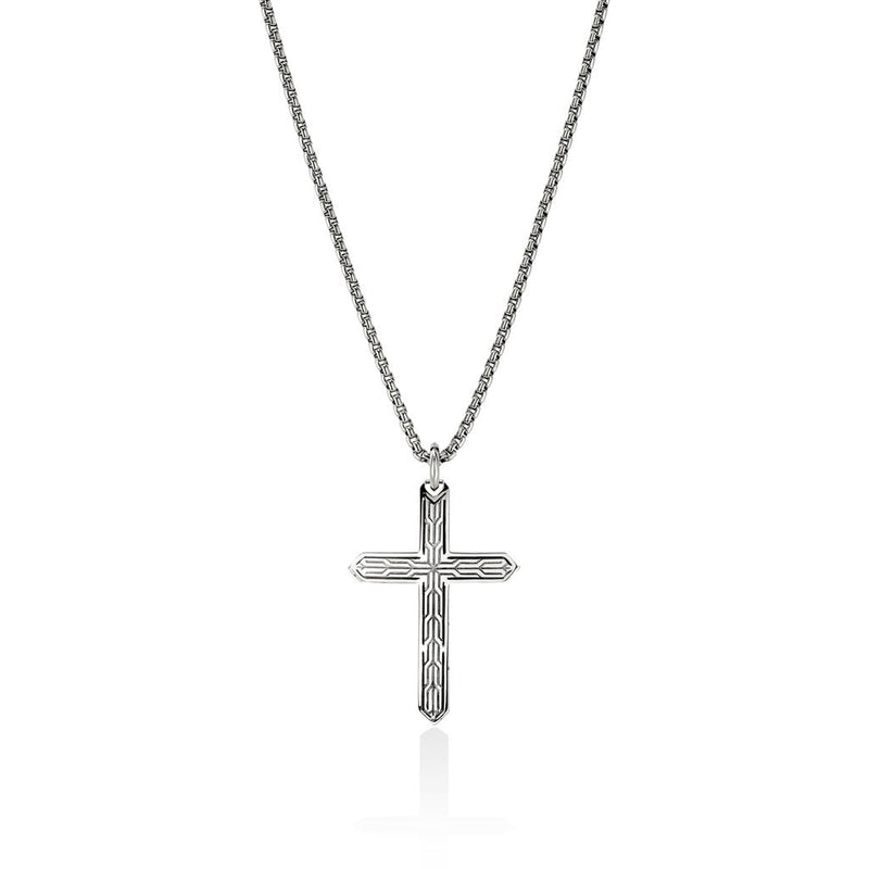 John Hardy Sterling Silver Icon Cross Pendant Necklace