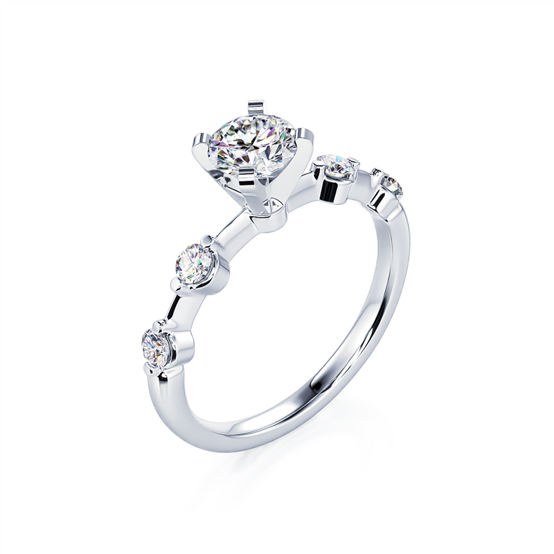 Davis Classics 14k White Gold Station Style Semi-Mount