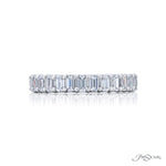 JB Star Women’s Platinum Emerald Cut Diamond Band