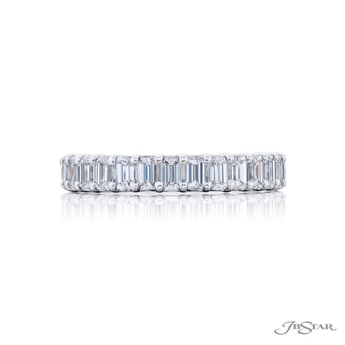 JB Star Women’s Platinum Emerald Cut Diamond Band