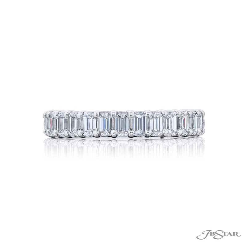 JB Star Women’s Platinum Emerald Cut Diamond Band