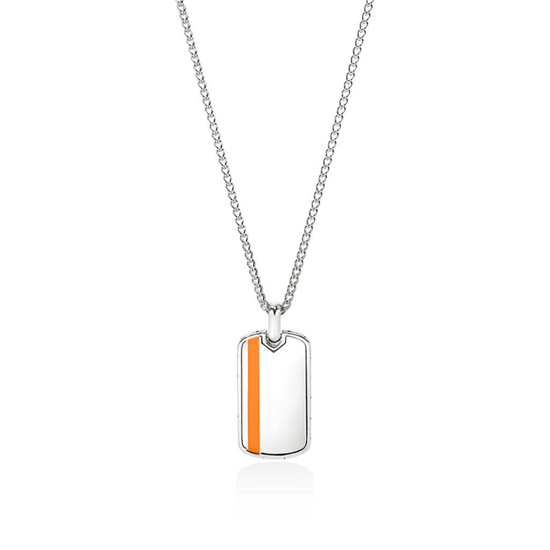 John Hardy Sterling Silver Tag Necklace