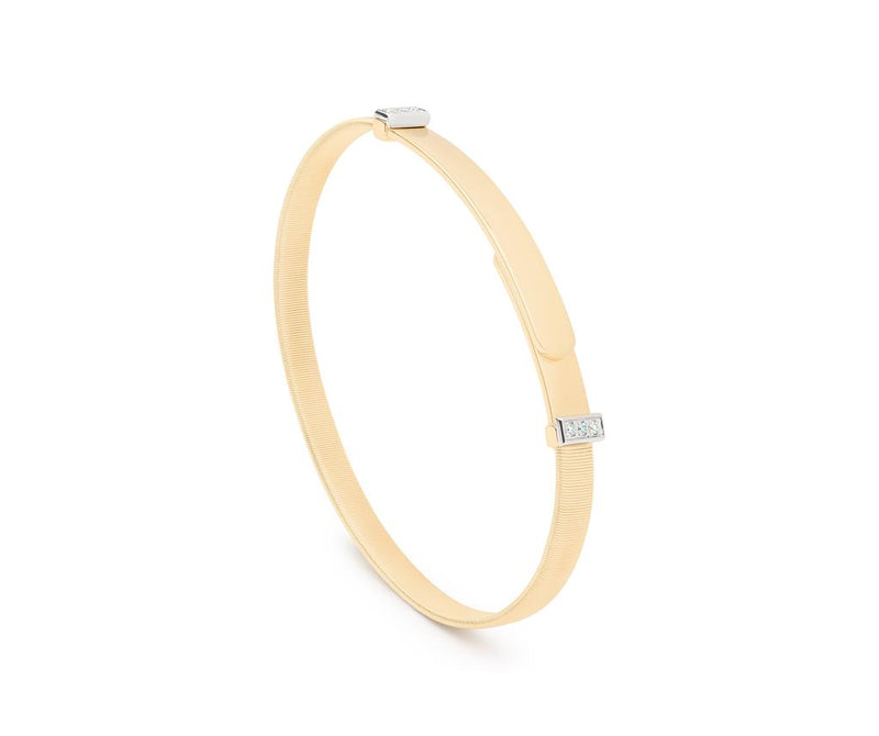 Marco Bicego 18K Yellow Gold Masai Coil Bangle Diamond Pavé Bracelet