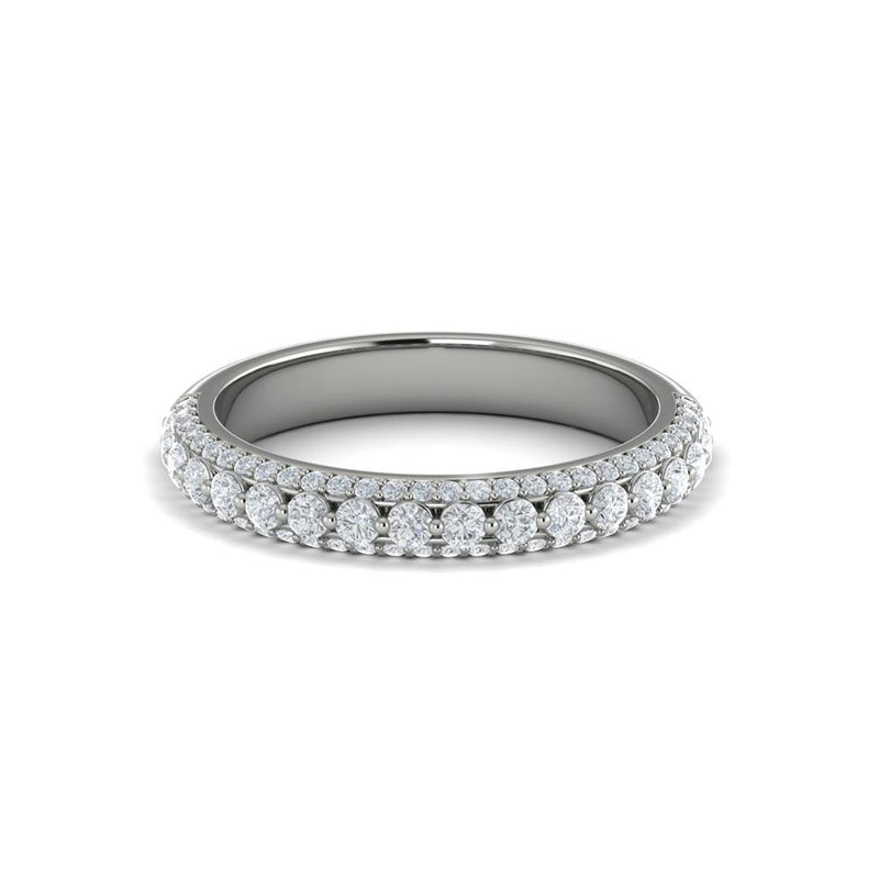 Vlora Women's 14k White Gold Stackable Multi Row Diamond Band