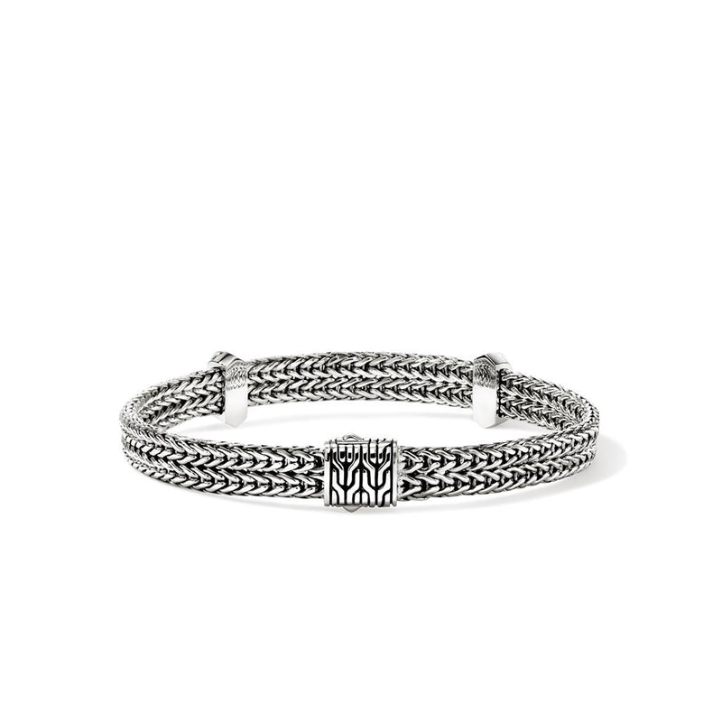 John Hardy Sterling Silver Icon Flat Chain Diamond Bracelet