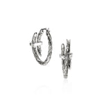 John Hardy Sterling Silver Black Sapphire Spear Hoop Earrings