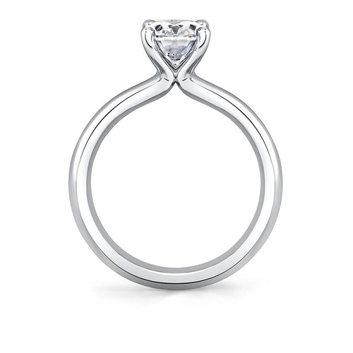 Sylvie 14k White Gold High Polish Solitaire Engagement Ring Setting