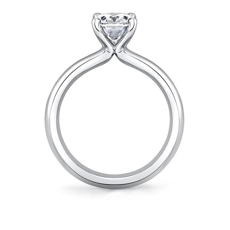 Sylvie 14k White Gold High Polish Solitaire Engagement Ring Setting