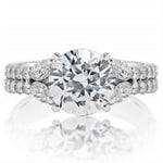 Davis Classics Multi Row Diamond Engagement Ring Setting in 14k White Gold