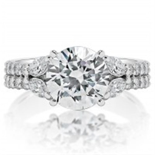 Davis Classics Multi Row Diamond Engagement Ring Setting in 14k White Gold