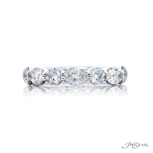 JB Star Women’s Platinum Diamond Band with Round and Oval Accents