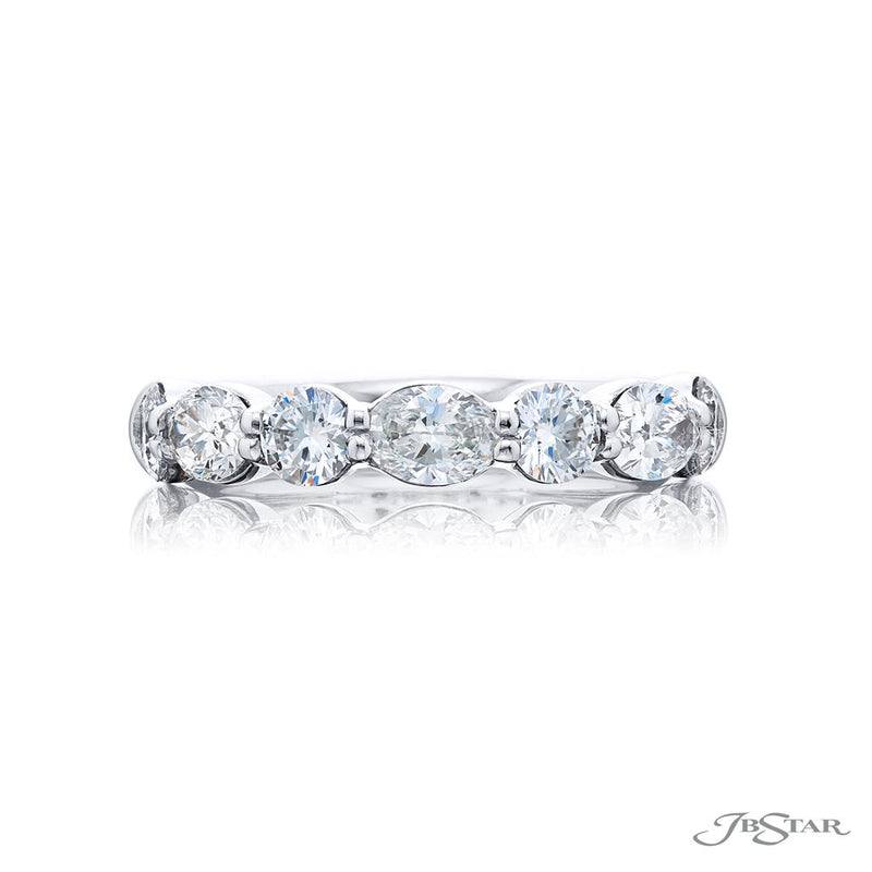 JB Star Women’s Platinum Diamond Band with Round and Oval Accents