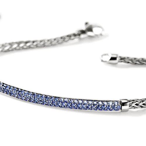John Hardy Sterling Silver Essential Pavé Blue Sapphire Bracelet