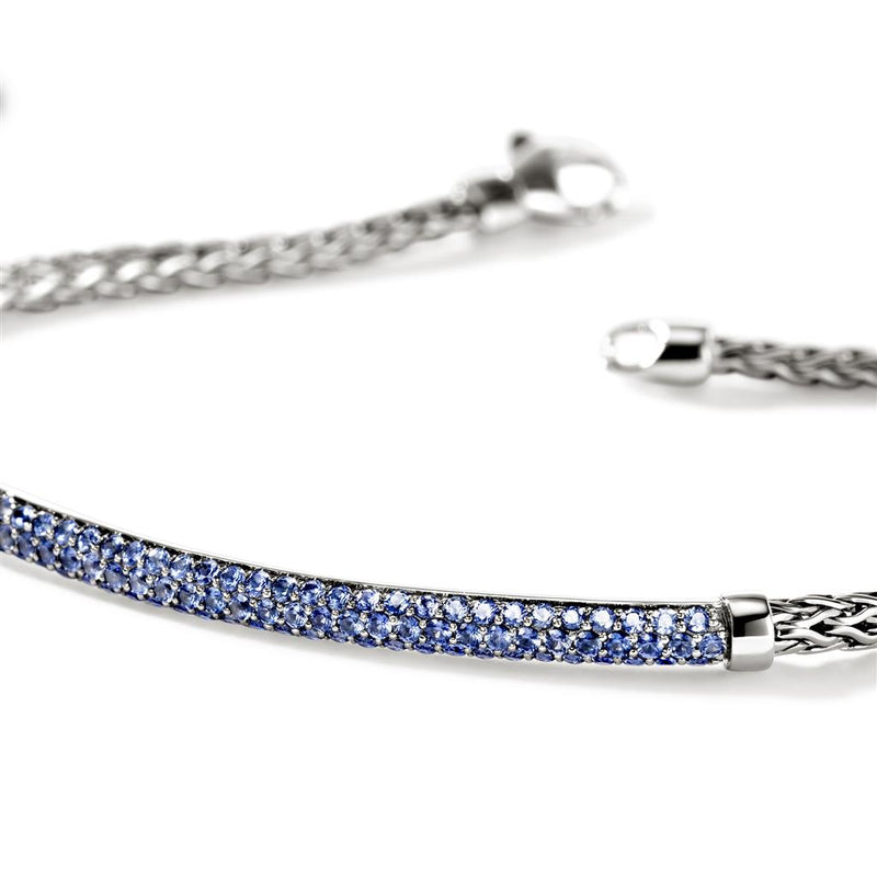 John Hardy Sterling Silver Essential Pavé Blue Sapphire Bracelet
