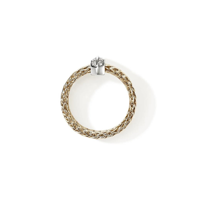 John Hardy 14k Yellow Gold Icon Link Bar Diamond Ring