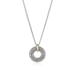 John Hardy Sterling Silver and 14k Yellow Gold Icon Circle Pendant Necklace