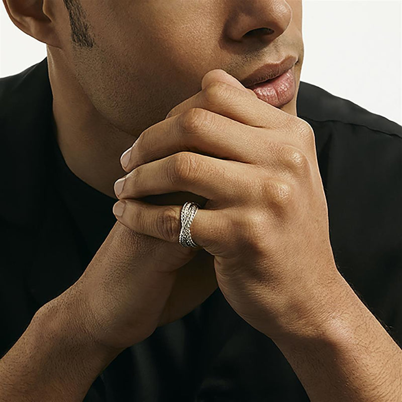John Hardy Sterling Silver Icon Crossover Chain Fashion Ring
