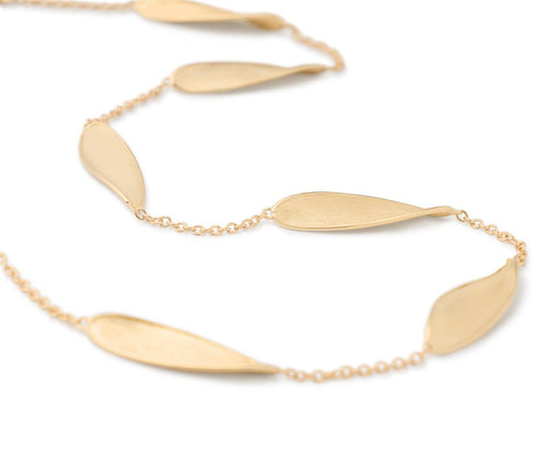 Marco Bicego 18k Yellow Gold Lunaria Twist Collection Petal Station Necklace