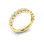Vlora Women's 14k Yellow Gold Emerald and Oval Diamond Stackable Band