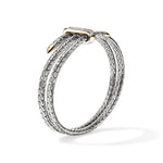 John Hardy 14k Yellow Gold and Sterling Silver Spear Triple Flex Diamond Cuff Bracelet