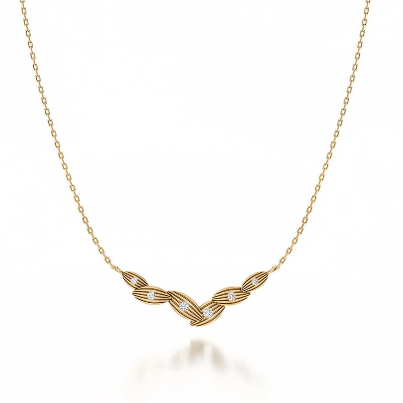 Noam Carver 14k Yellow Gold Rae Collection Frosted Bar Diamond Pendant Necklace