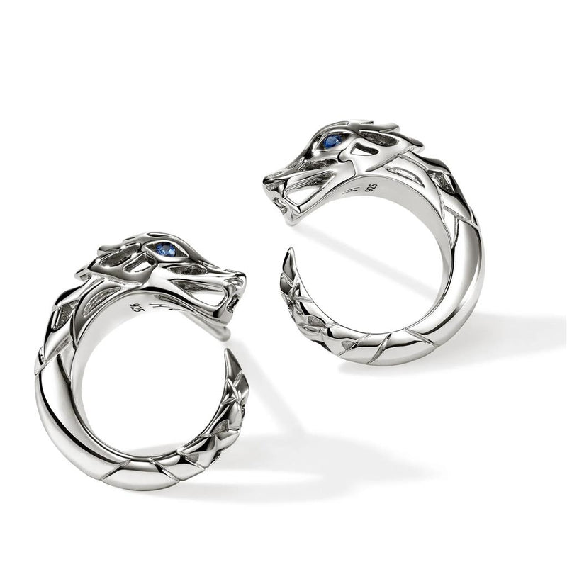 John Hardy Sterling Silver Naga Sapphire Stud Earrings