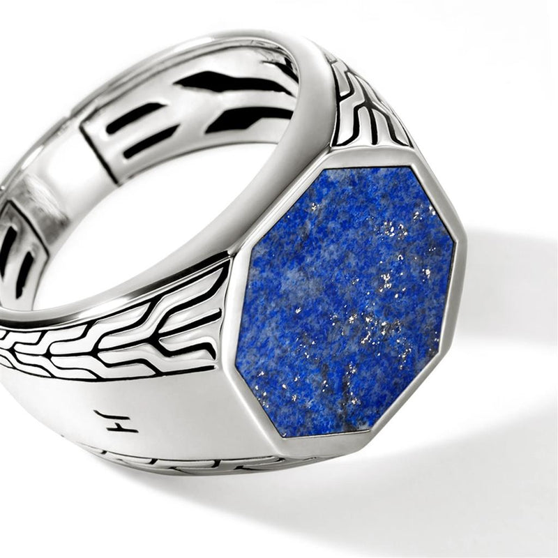 John Hardy Sterling Silver Lapis Lazuli Signet Ring