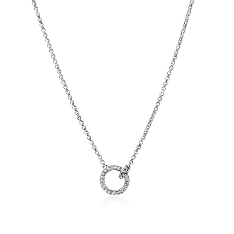 John Hardy Sterling Silver Essential Pavé Diamond Necklace
