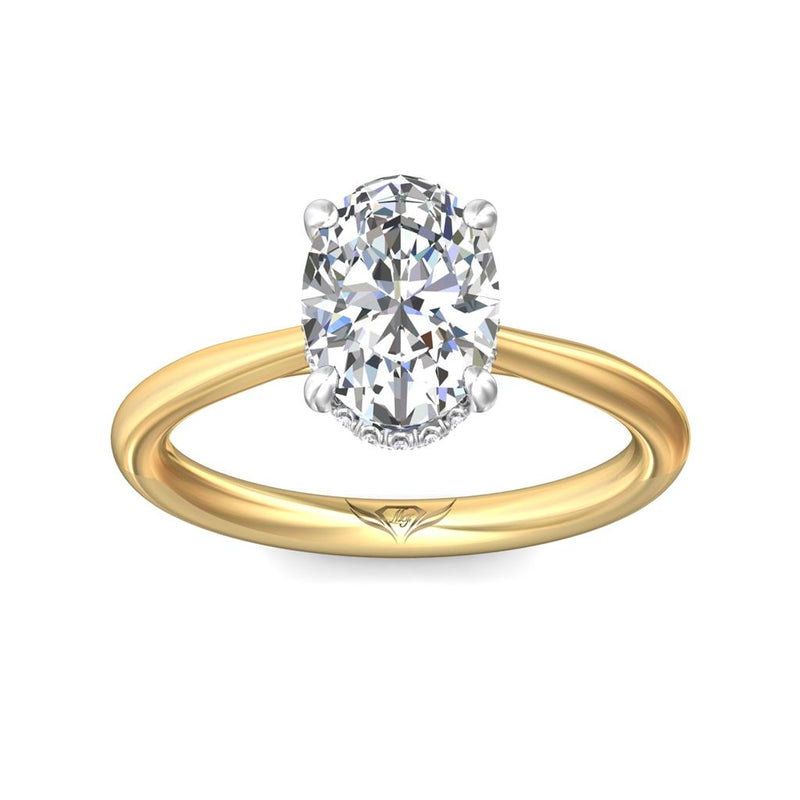 Martin Flyer Solitaire Diamond Engagement Ring Setting in Platinum/14k yellow gold