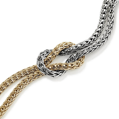 John Hardy 14k Yellow Gold and Sterling Silver Love Knot Bracelet