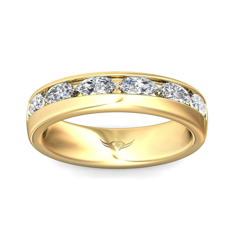 Martin Flyer Women's 14k Yellow Gold Marquise Diamond Band