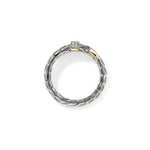 John Hardy Sterling Silver and 14k Yellow Gold Spear Diamond Ring