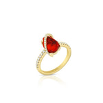 Yael 18k Yellow Gold Mexican Fire Opal and Diamond Fashion Ring