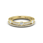Vlora Women's 14k Yellow Gold Stackable Open Double Row Station Style Diamond Band