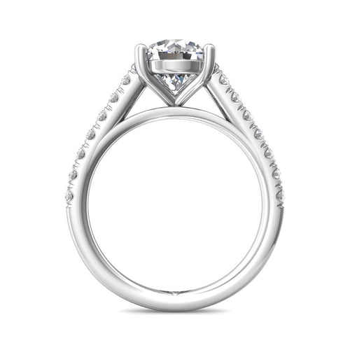 Martin Flyer 14k White Gold FlyerFit Cathedral Engagement Ring Setting with Micropavé Diamonds